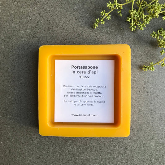 Portasapone in cera d'api "Cubo"